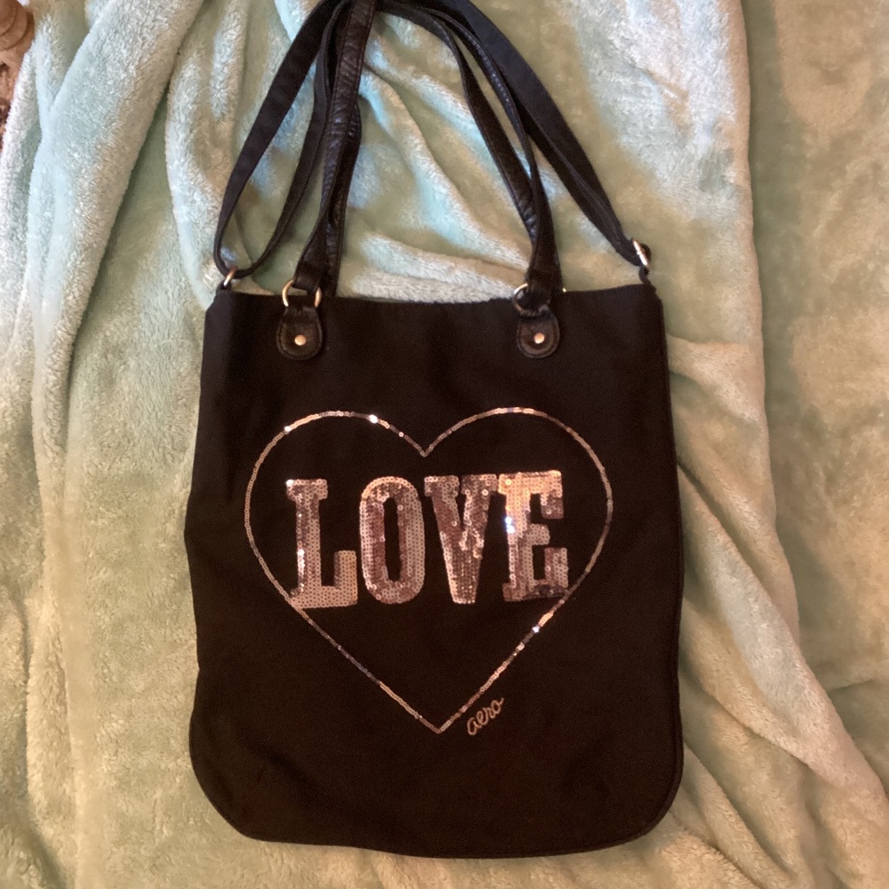 Aeropostale Aero Black Purse Tote Bag